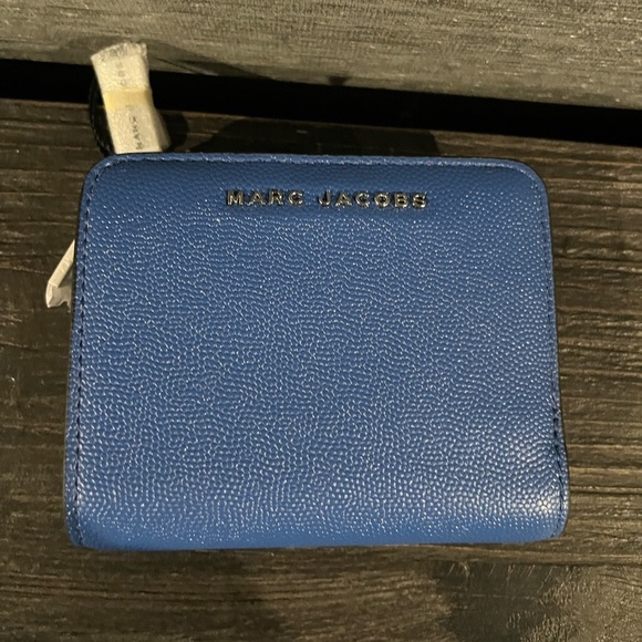 NWT MARC JACOBS THE LEATHER MINI COMPACT WALLET BLUE - Picture 2 of 6